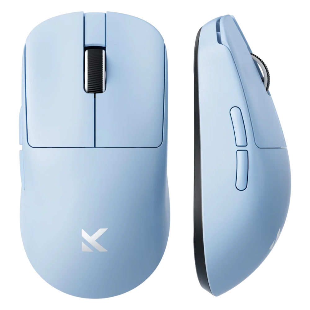 Black gaming mouse with gold accents